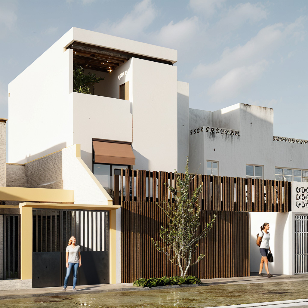 Casa de las Terrazas. Vista lateral de la fachada principal. By Ethelett.